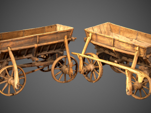 old wooden cart 3D Model