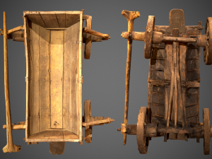 old wooden cart 3D Model