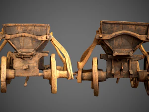 old wooden cart 3D Model