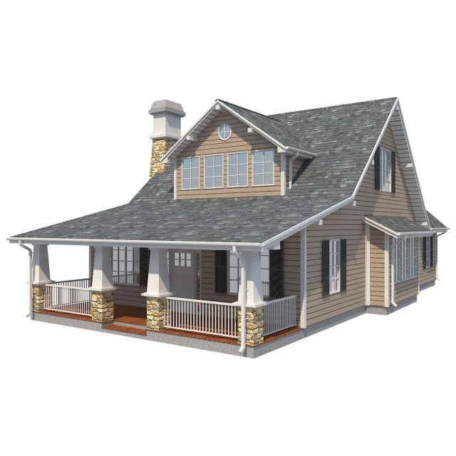 family house2 Modello 3D .c4d .max .obj .3ds .fbx .stl .blend