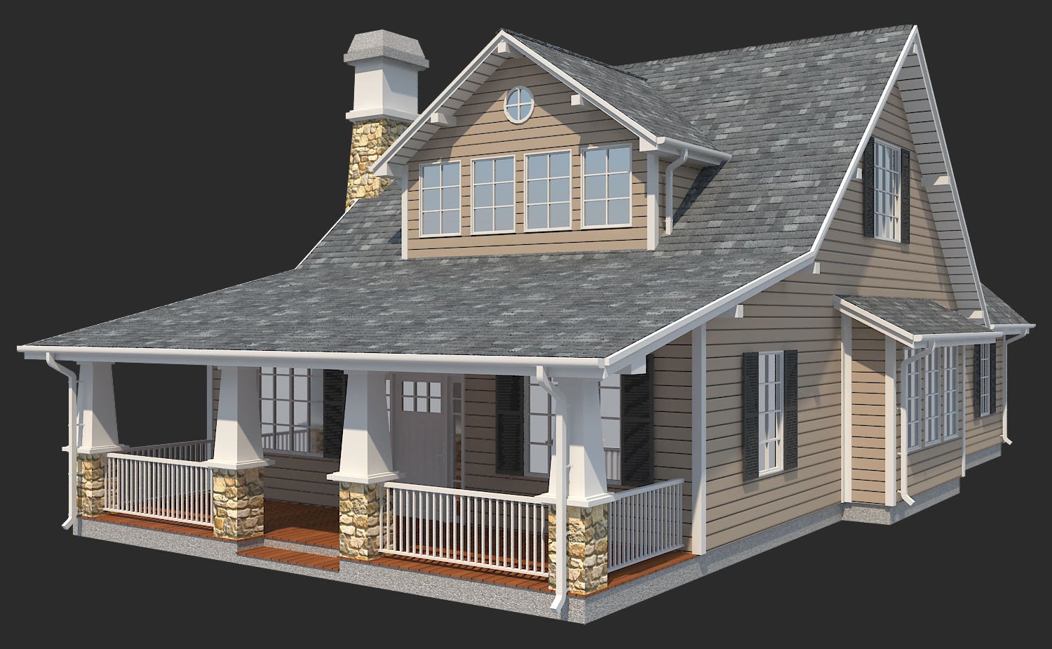 Suburban House 3d Modeling