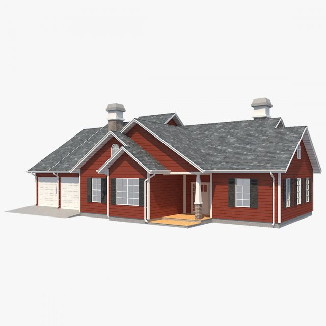 family house6 Model 3D .c4d .max .obj .3ds .fbx .stl .blend 