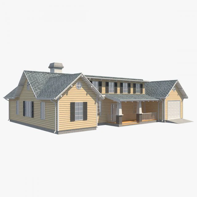 family house7 3D Model .c4d .max .obj .3ds .fbx .stl .blend