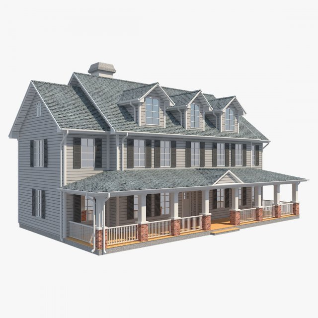 family house8 Model 3D .c4d .max .obj .3ds .fbx .stl .blend 