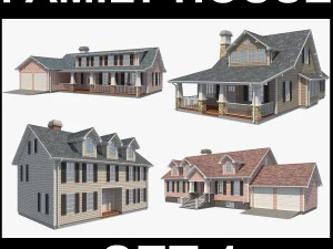 conjunto de casa de fam&iacute;lia1 Modelo 3D