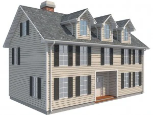 family house set1 3D Model