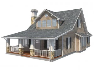 family house set1 3D Model