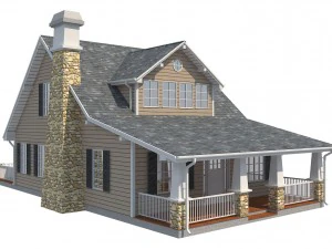 family house set1 3D Model