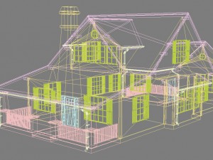 family house set1 Model 3D