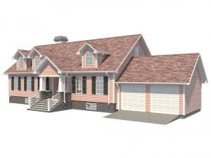 family house set1 3D Model