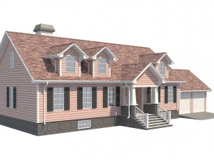 family house set1 3D Model