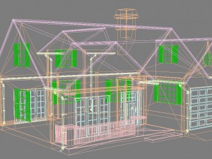 family house set2 Model 3D