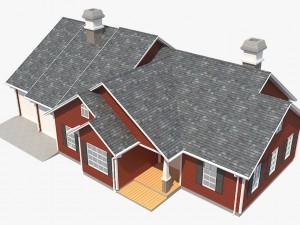 family house set2 Model 3D