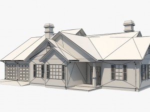family house set2 Model 3D