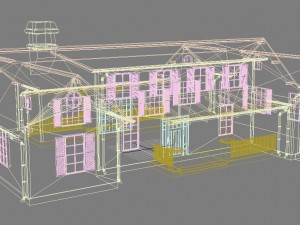 family house set2 Model 3D