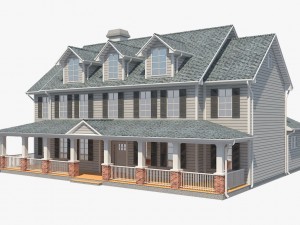 family house set2 Model 3D