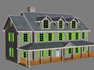 family house set2 Model 3D