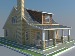 bungalow house 3D मॉडल