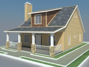 bungalow house Modelo 3D
