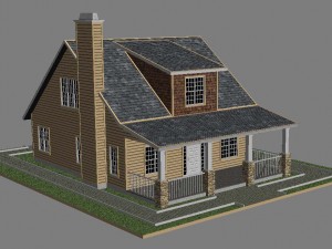 bungalow house Modelo 3D