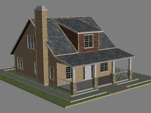 bungalow house 3D Model