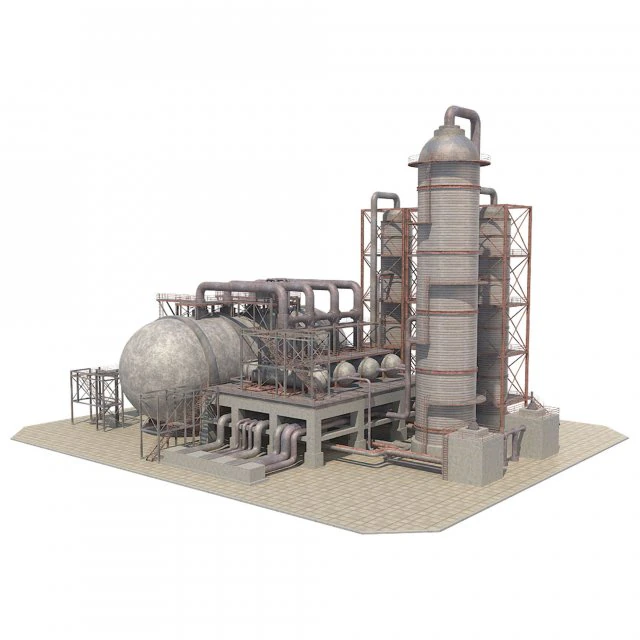 industrial oil refinery 06 3D Model .c4d .max .obj .3ds .fbx .stl .blend
