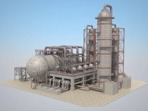 industrial oil refinery 06 3D Model