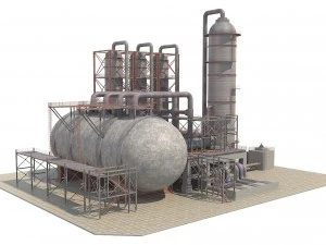 industrial oil refinery 06 3D Model