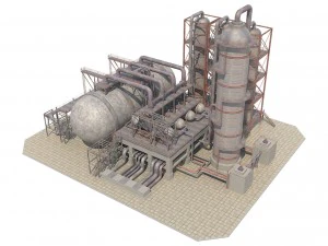 industrial oil refinery 06 3D Model