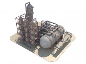 industrial oil refinery 06 3D Model