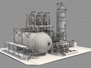 industrial oil refinery 06 3D Model
