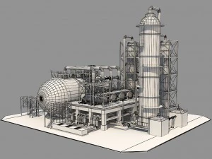 industrial oil refinery 06 3D Model