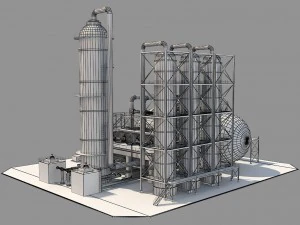 industrial oil refinery 06 3D Model