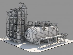 industrial oil refinery 06 3D Model