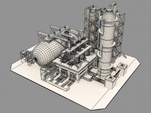 industrial oil refinery 06 3D Model