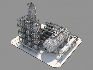industrial oil refinery 06 3D Model