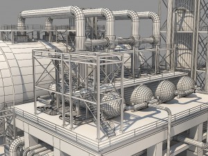 industrial oil refinery 06 3D-Modell