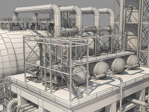 industrial oil refinery 06 3D Model