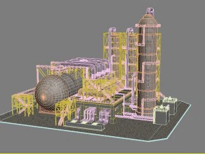 industrial oil refinery 06 3D Model