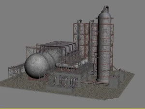industrial oil refinery 06 3D Model