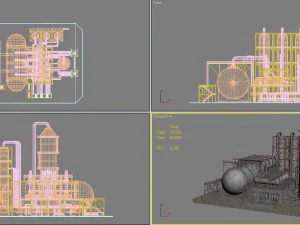 industrial oil refinery 06 3D Model