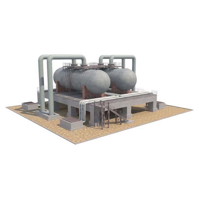 industrial silo 01 Model 3D .c4d .max .obj .3ds .fbx .stl .blend