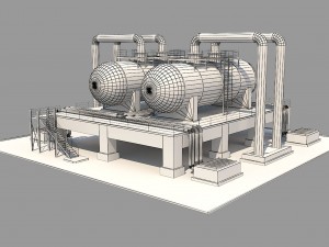 industrial silo 01 Model 3D