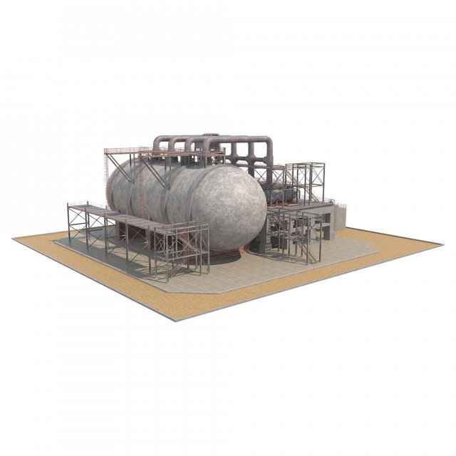 industrial silo 2 3D Model .c4d .max .obj .3ds .fbx .stl .blend 