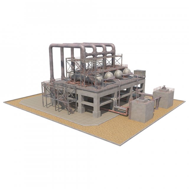 industrial silo 3 3D Model .c4d .max .obj .3ds .fbx .stl .blend 
