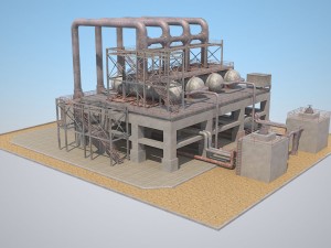 industrial silo 3 3D Model