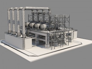 industrial silo 3 3D Model