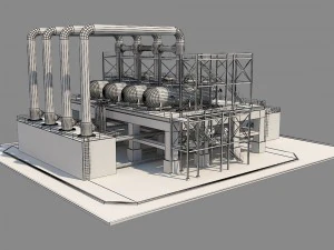 industrial silo 3 3D Model