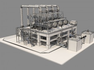 industrial silo 3 3D Model