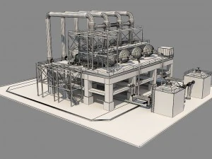 industrial silo 3 3D Model